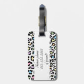 多彩なヒョウのプリントの荷物のラベル ラゲッジタグ (裏面縦)