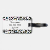 多彩なヒョウのプリントの荷物のラベル ラゲッジタグ (裏面横)