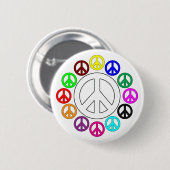 多彩なピースサインピン 缶バッジ (正面&裏面)