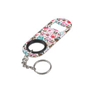 多彩なフクロウパターン キーホルダー栓抜き (裏面アングル)