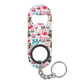 多彩なフクロウパターン キーホルダー栓抜き (裏面)