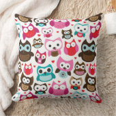 多彩なフクロウパターン クッション (ブランケット)