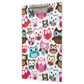 多彩なフクロウパターン クリップボード (左)