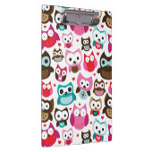 多彩なフクロウパターン クリップボード (右)