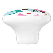 多彩なフクロウパターン セラミックノブ (側面)