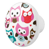 多彩なフクロウパターン セラミックノブ (右)