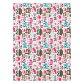 多彩なフクロウパターン テーブルクロス (正面)