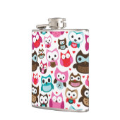 多彩なフクロウパターン フラスク (左)