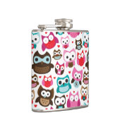 多彩なフクロウパターン フラスク (右)