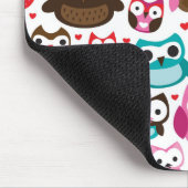 多彩なフクロウパターン マウスパッド (コーナー)
