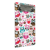 多彩なフクロウパターン ミニクリップボード (アングル)