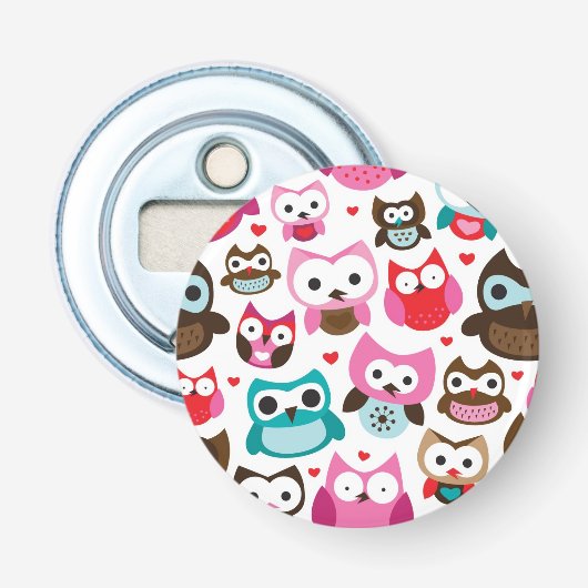 多彩なフクロウパターン 栓抜き (正面)