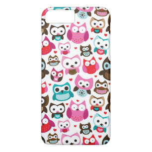 多彩なフクロウパターン iPhone 8 PLUS/7 PLUSケース