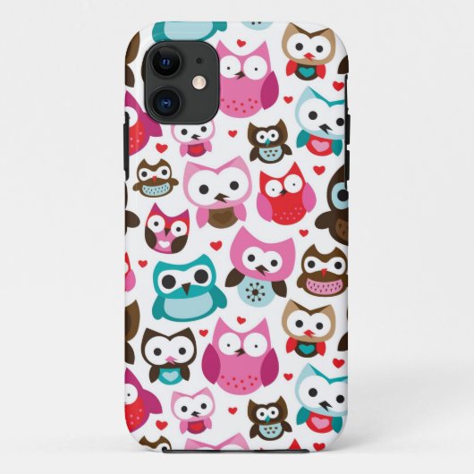 多彩なフクロウパターン Case-Mate iPhoneケース (裏面)
