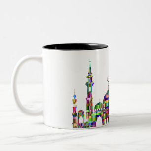 多彩なプリズムモスクのデザインのコーヒー・マグ ツートーンマグカップ