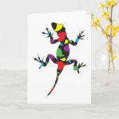 多彩なペイズリーのヤモリ カード (黄色い花)