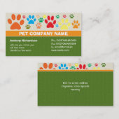 多彩なペットペットの世話の獣医の名刺 名刺 (正面/裏面)