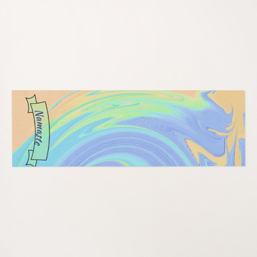 多彩なペンキの渦巻|の文字の旗両側 ヨガマット (裏面(横))