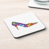 多彩な円が付いている靴 コースター (左側)