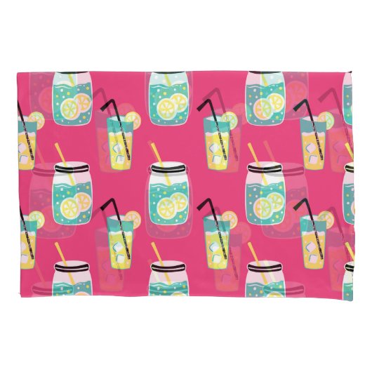 多彩な夏の要素、ヴィンテージシームレスなバックグロ 枕カバー (正面)