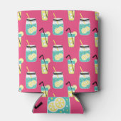 多彩な夏の要素、ヴィンテージシームレスなバックグロ 缶クーラー (裏面)