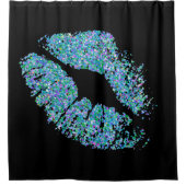多彩な屑のグリッターの唇#13 シャワーカーテン (正面)