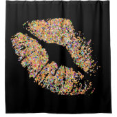 多彩な屑のグリッターの唇#2 シャワーカーテン (正面)
