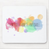 多彩な引用文のスマイルそして幸せな平和生命 マウスパッド (正面)