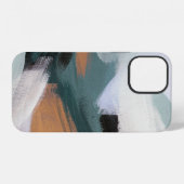 多彩な抽象的な風景: 芸術的なアクリル画 iPhoneケース (裏面横)