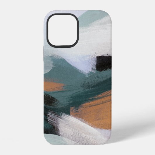 多彩な抽象的な風景: 芸術的なアクリル画 iPhoneケース (裏面)