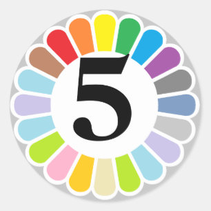 多彩な数5sticker ラウンドシール