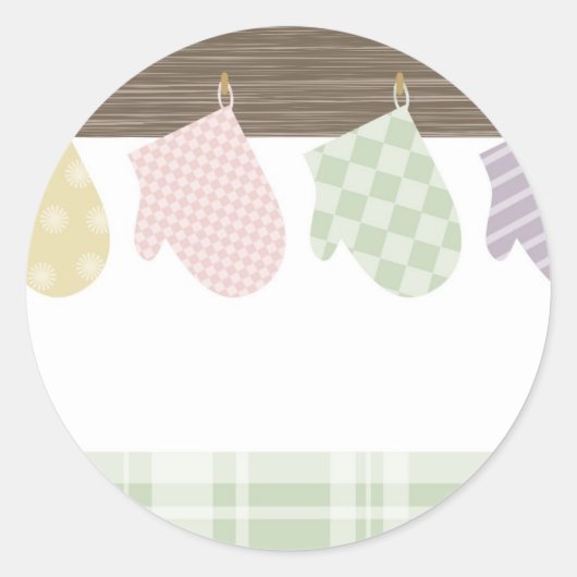 多彩な料理のベーキングのオーブンのミットのギフトのラベルのsticke ラウンドシール (正面)