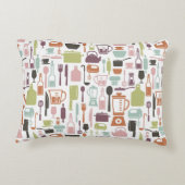多彩な料理アイコンが付いているパターン アクセントクッション (裏面)