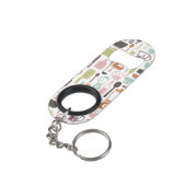 多彩な料理アイコンが付いているパターン キーホルダー栓抜き (裏面アングル)