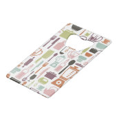 多彩な料理アイコンが付いているパターン クレジットカード栓抜き (正面アングル)