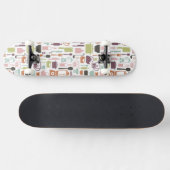多彩な料理アイコンが付いているパターン スケートボード (横)