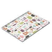 多彩な料理アイコンが付いているパターン ノートブック (左側)