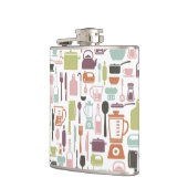 多彩な料理アイコンが付いているパターン フラスク (左)