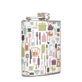 多彩な料理アイコンが付いているパターン フラスク (右)