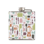 多彩な料理アイコンが付いているパターン フラスク (裏面)