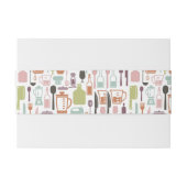 多彩な料理アイコンが付いているパターン 招待状ベリーバンド (裏面例)