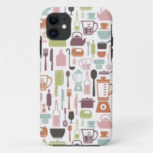 多彩な料理アイコンが付いているパターン iPhone 11 ケース