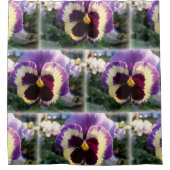 多彩な春のパンジー シャワーカーテン (正面)