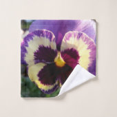 多彩な春のパンジー バスタオルセット (ウォッシュタオル)