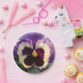 多彩な春のパンジー ペーパープレート (パーティー)