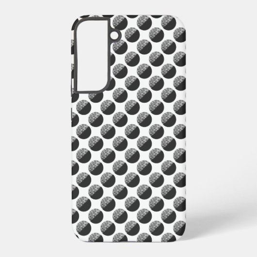 多彩な月の黒と白のパターン SAMSUNG GALAXYケース (裏面)