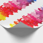 多彩な水彩画のアイスクリームコーンのカラフル ラッピングペーパー (角)