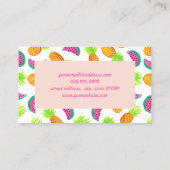 多彩な水彩画のパイナップルスイカパターン 名刺 (裏面)