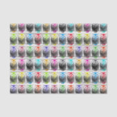 多彩な水彩画の手描きのフクロウパターン 薄葉紙 (正面)