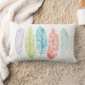 多彩な水彩画の羽の種族のプリントの枕 ランバークッション (ブランケット)